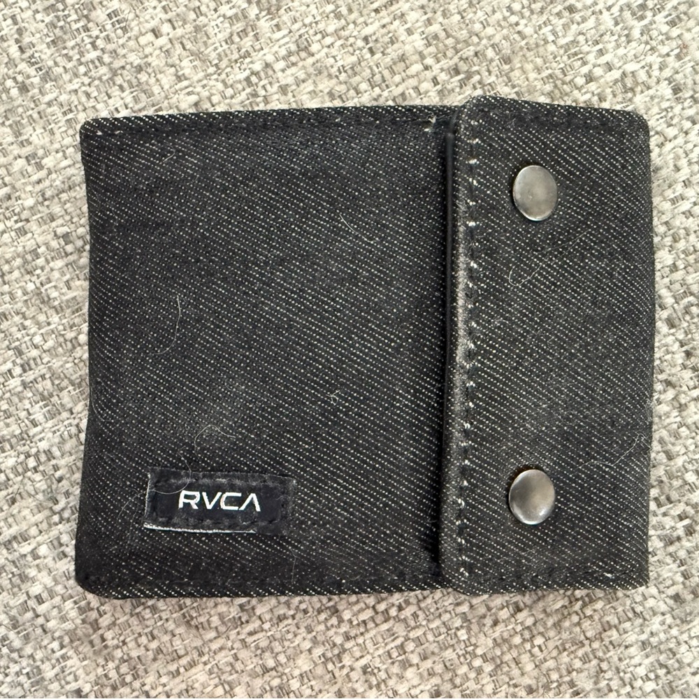 RVCA Charcoal Wallet with Button Closure